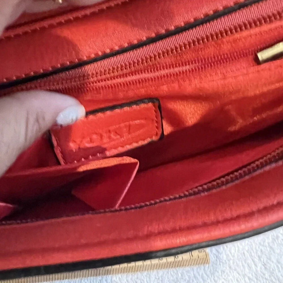 Geometric Puzzle Bag Women’s Red Orange Gold Small Rectangle Shoulder *read - Picture 15 of 16